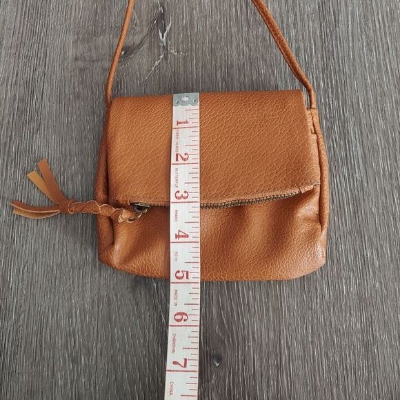Mossimo Supply Co Brown Faux Leather Tassel Mini Crossbody Bag - Picture 6 of 6